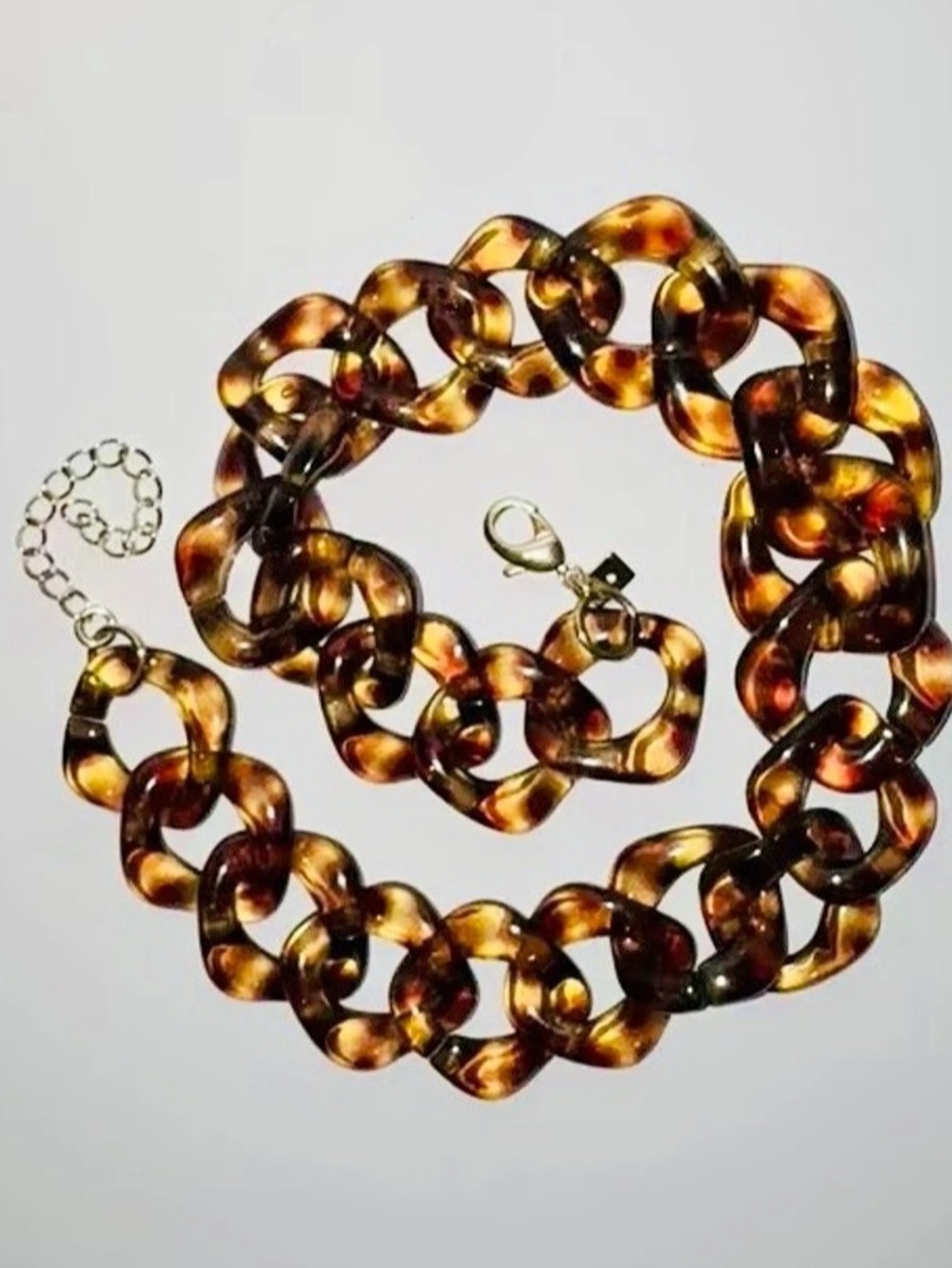Authentic Banana Republic Chunky Tortoiseshell Link Statement Necklace BR